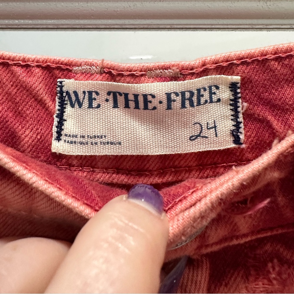 Free People Mixed Emotions Distressed High-Low Denim Shorts - Size 24 - Picture 9 of 15
